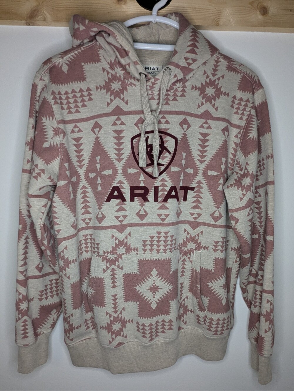 Ariat Aztec Pullover Hoodie in Dusty Rose and Cream